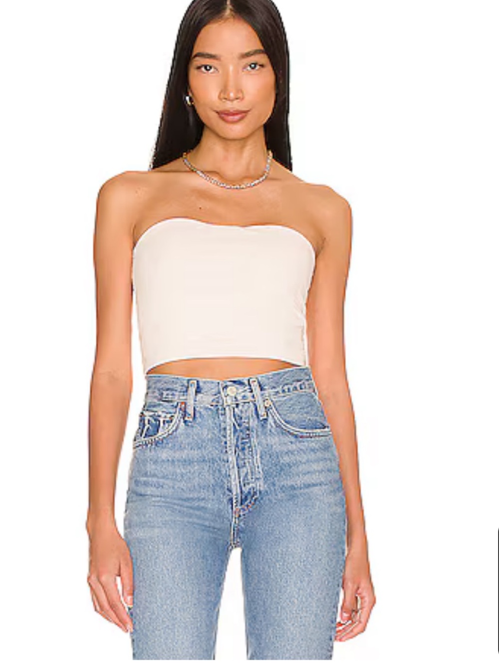 Susana Monaco Strapless Cream Tube Top